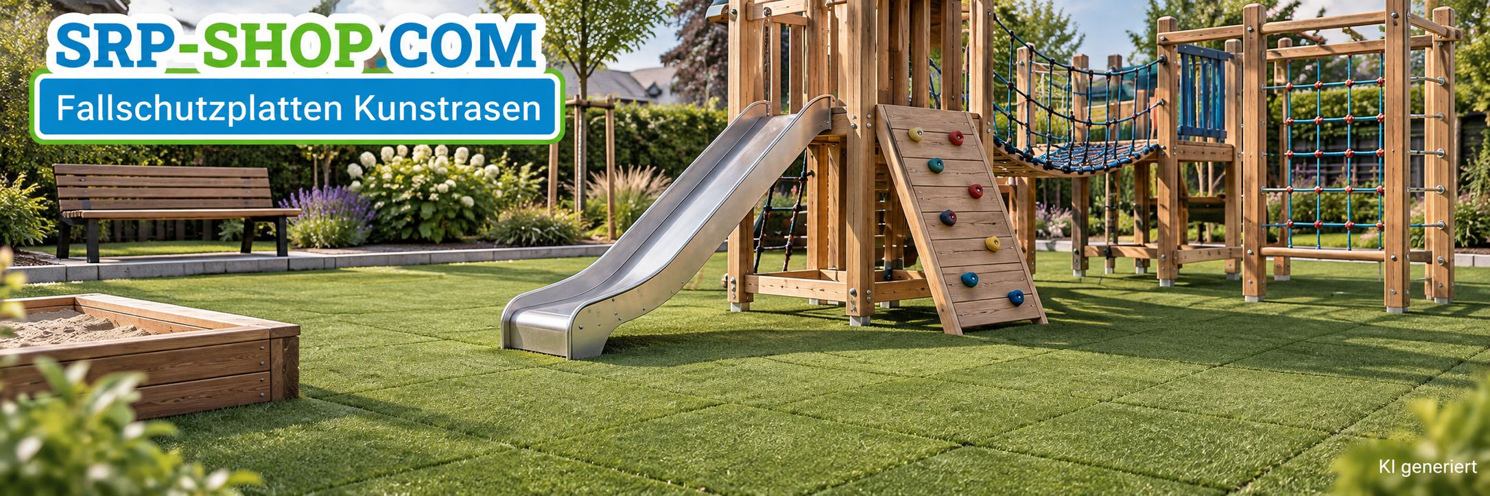 Fallschutzplatten mit Kunstrasen für Spielplätze